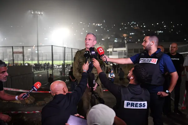 Major General Daniel Hagari at Majdal Shams village football ground